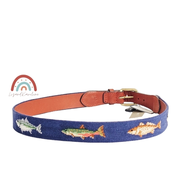 New! Smathers & Branson x J. Crew Fish Needlepoint Belt - Picture 8 of 16